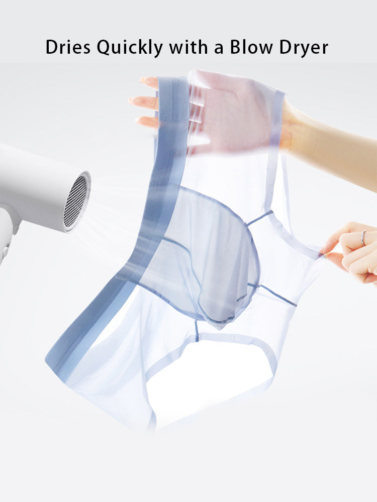 2 Pack Men's Ultra-Thin Breathable Antibacterial Crotch Briefs