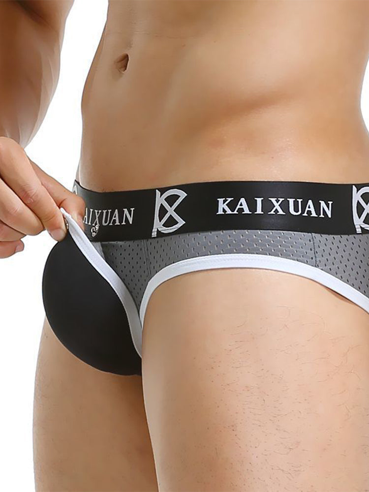 2 Pack Men's Sexy Mesh Front Opening Sponge Coaster Briefs