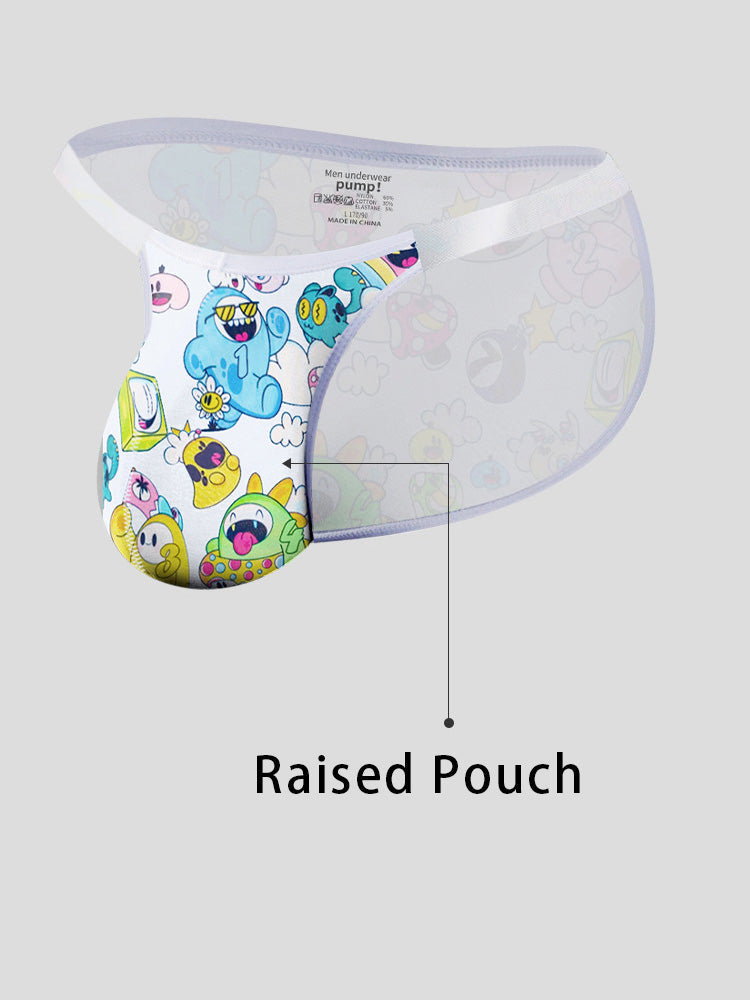 2 Pack Men's Trendy Printed Cartoon Comfortable and Breathable Bikini