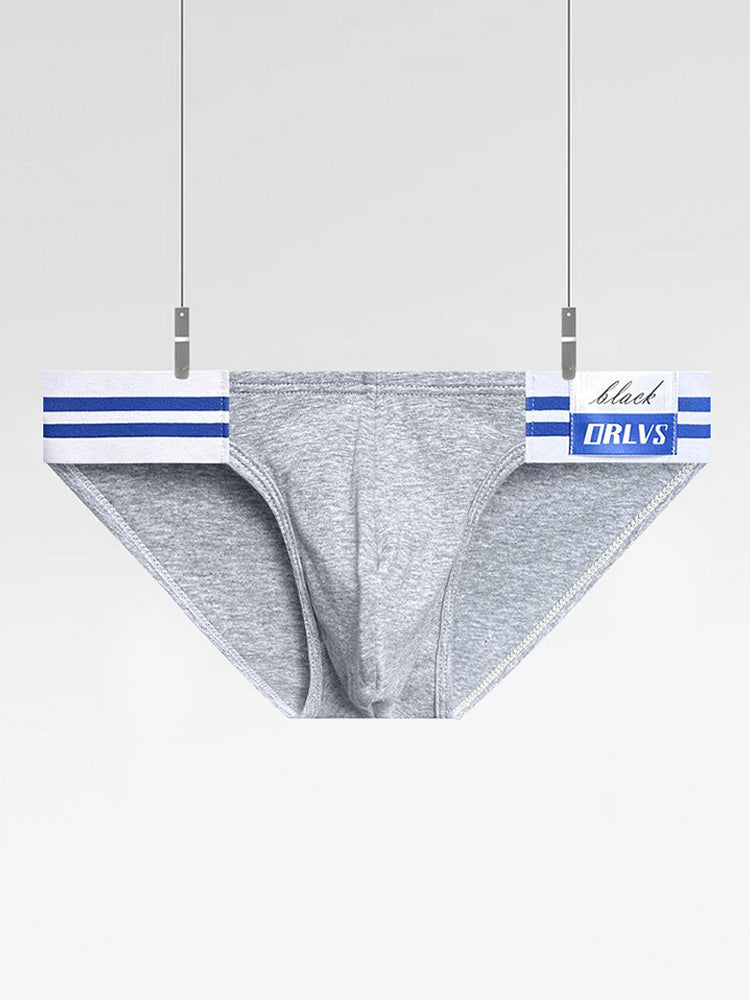 2-pack Men's High-cut Cotton Navy Striped Stretch Briefs