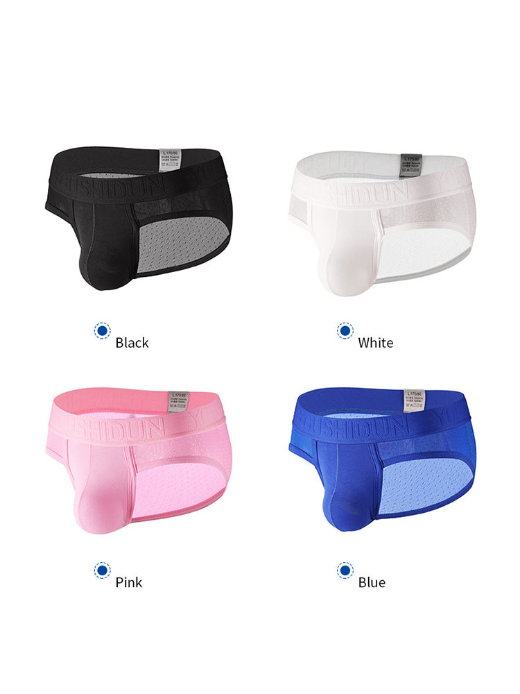 2 Pack Men's Low Rise Mesh Large Pouch U-convex Breathable Comfortable Briefs