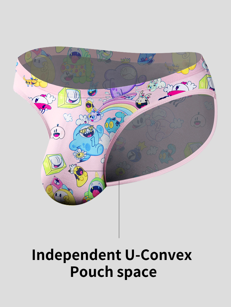 2-pack Men's Breathable Sports Cartoon Print Bikini