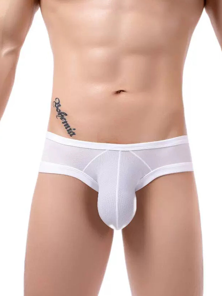 2 Pack Men's Low Rise Back Hollow 3D U-convex Large Pouch T-Back Briefs