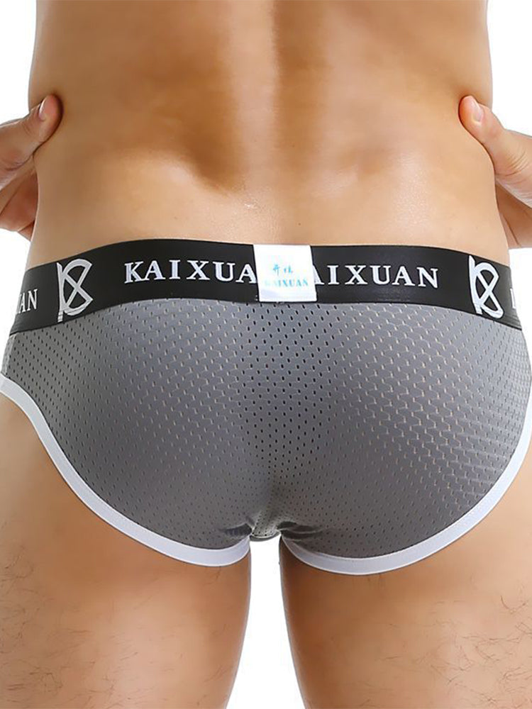 2 Pack Men's Sexy Mesh Front Opening Sponge Coaster Briefs