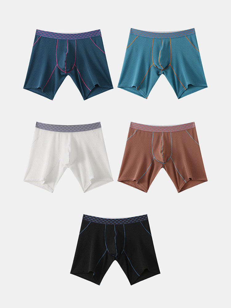 3 Pack Men's Anti-chafing Waffle Boxer Briefs