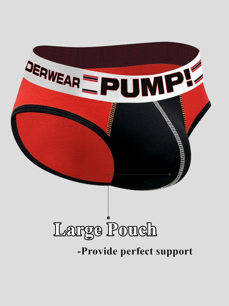 Men's Spliced Color Support Pouch Briefs
