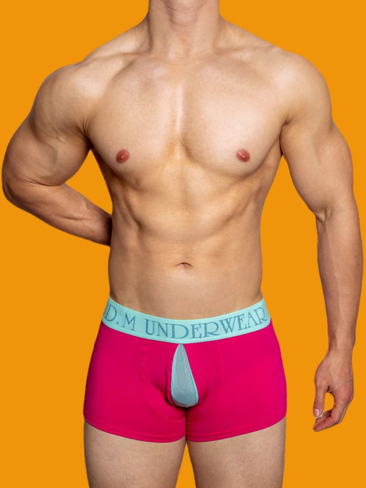 2 Pack Men's Mesh Transparent Open-Cut Cotton Mesh Trunks