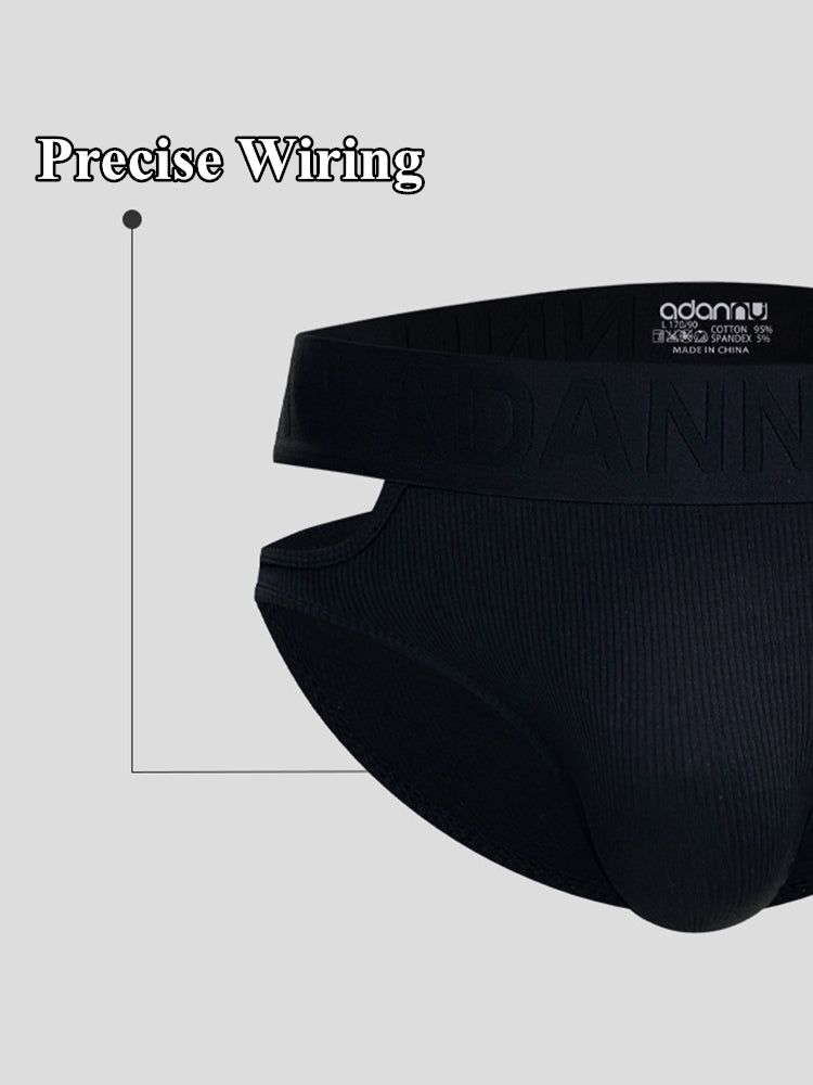 Men’s Ribbed Cutout Stretch Cotton Briefs