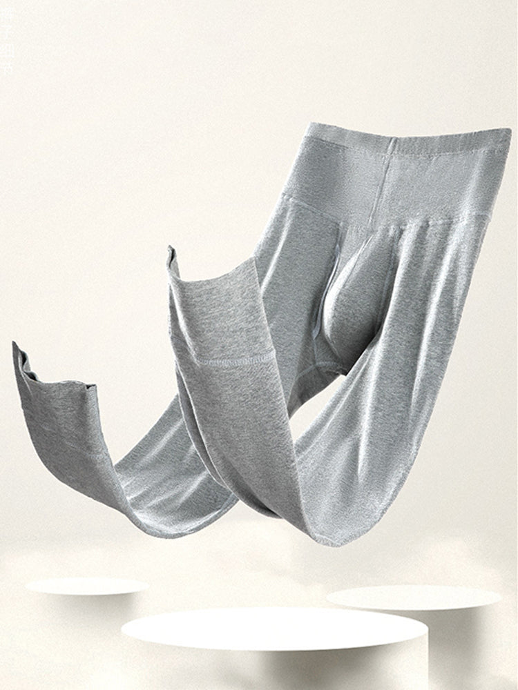 Men's High-rise Cotton Thermal Bottoms With Fly