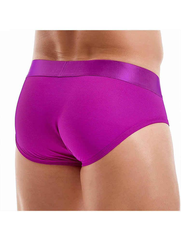 Men's Solid Color Mesh Breathable Sports Fitness Briefs