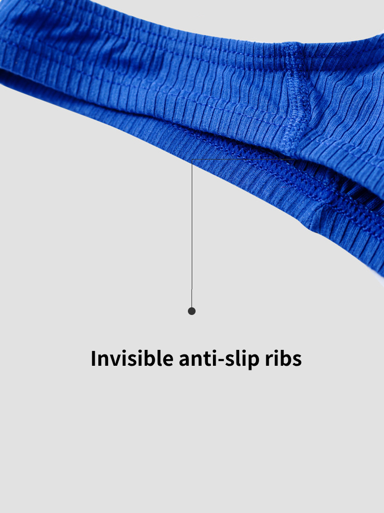 2-pack Men's Ribbed Low-rise Solid Color Thong