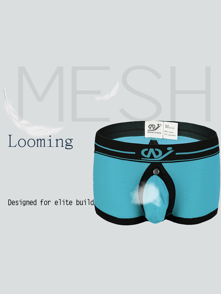 2 Pack Men's Large Pouch Back Opening Sexy Trunks