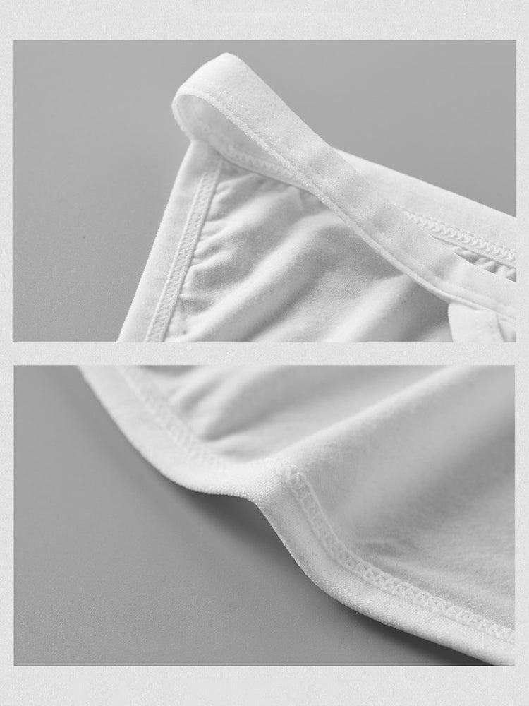 2 Pack Men's U-Shaped Pouch Low-Rise Metal-Clasp Thin Briefs