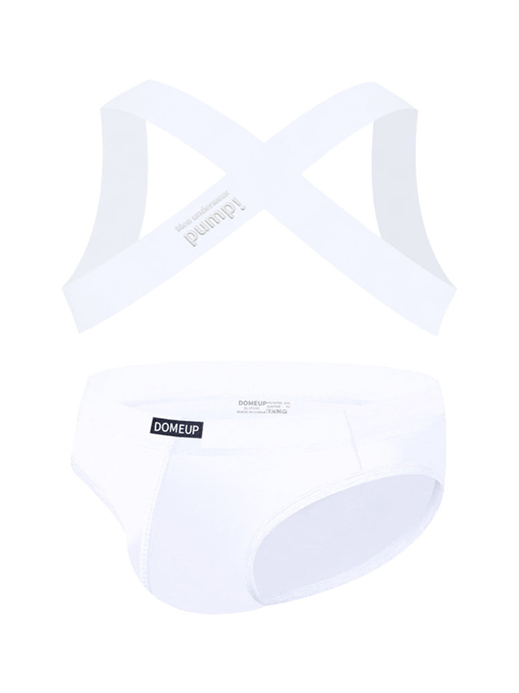 Men's Athletic High-Elasticity Compression Activewear Shoulder Strap & Underwear