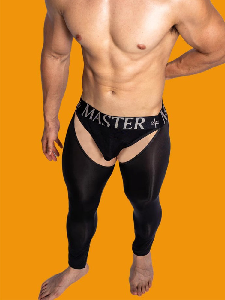 Men's Low-Waist Sexy Hollow Silk-Smooth Semi-Transparent Thermal Pants