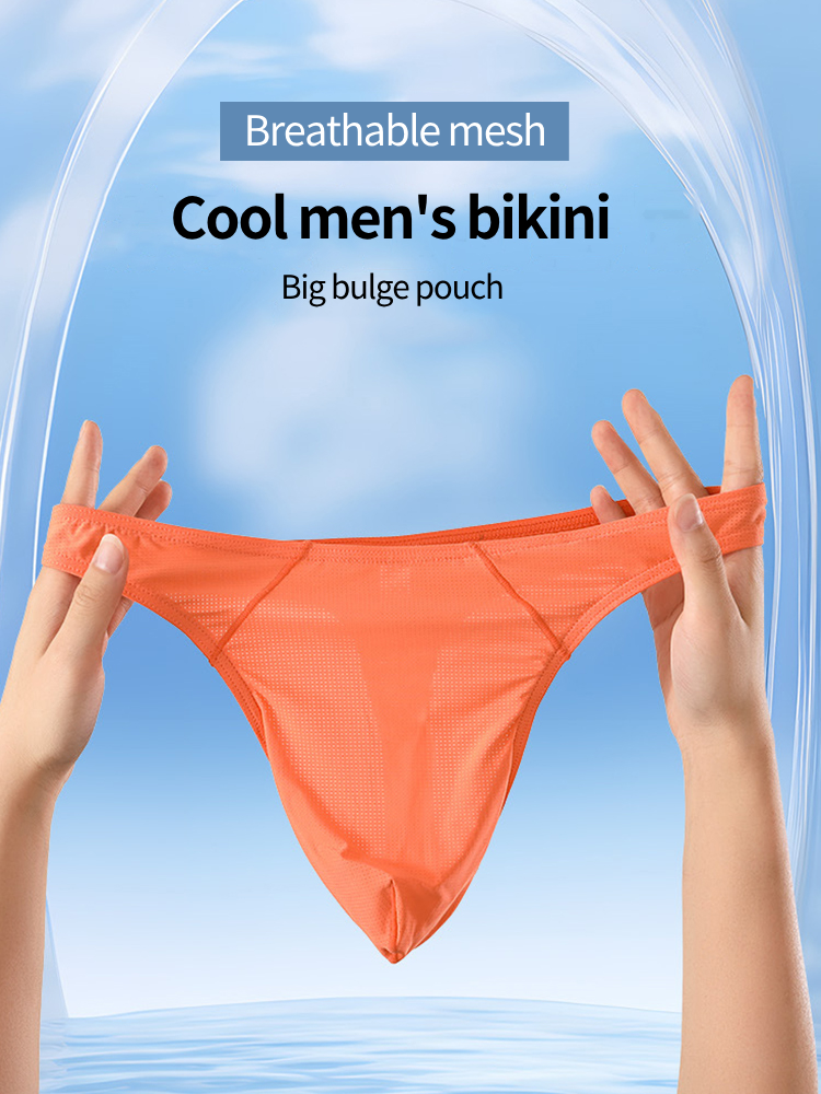 3 Pack Men's Low-Rise Performance Thong - Breathable Mesh & Smooth Fabric