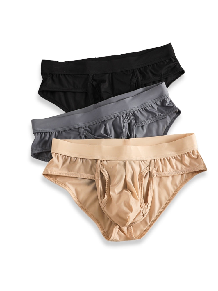 3 Pack Men's Fly Opening Supportive Pouch Stretch Premium Briefs