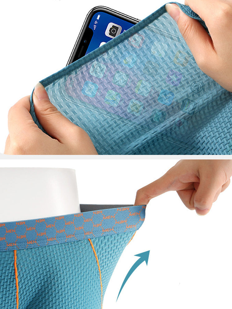 3 Pack Men's Anti-chafing Waffle Boxer Briefs