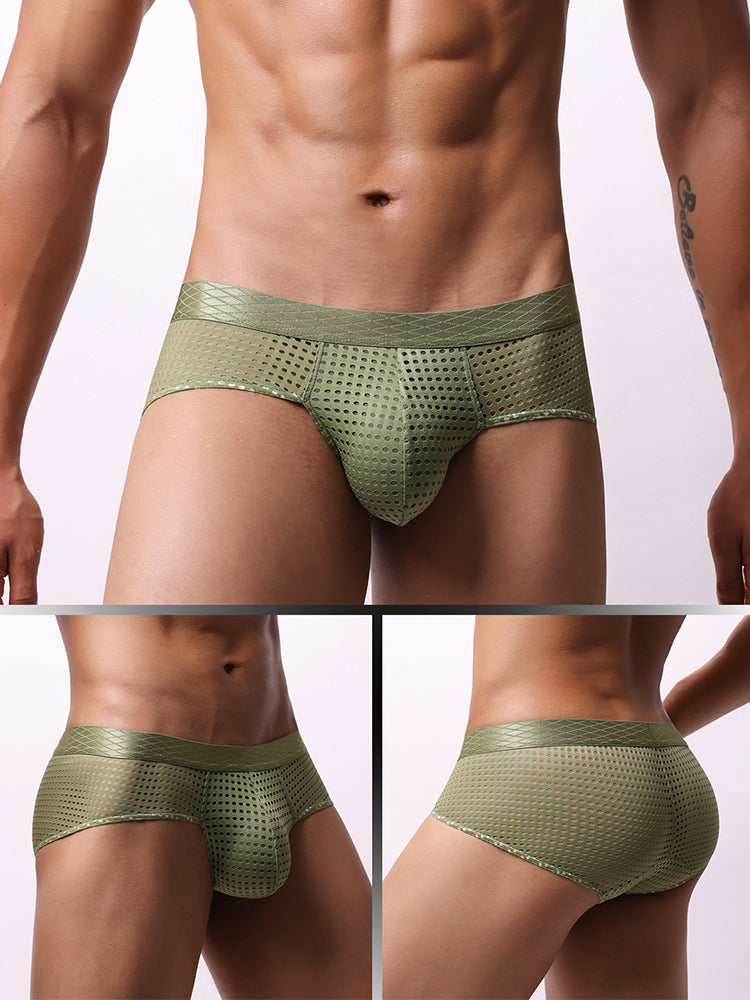 3 Pack Men's Quick-Dry Mesh Low-Rise Briefs
