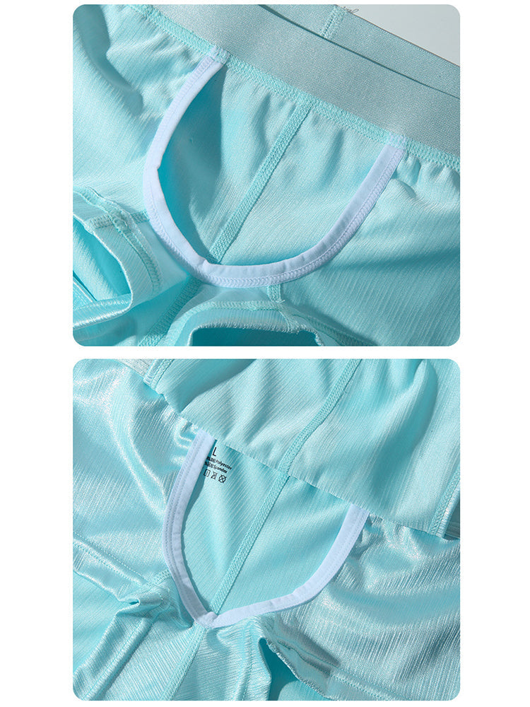 Men's Metallic Glossy Big Pouch Boxer with Fly