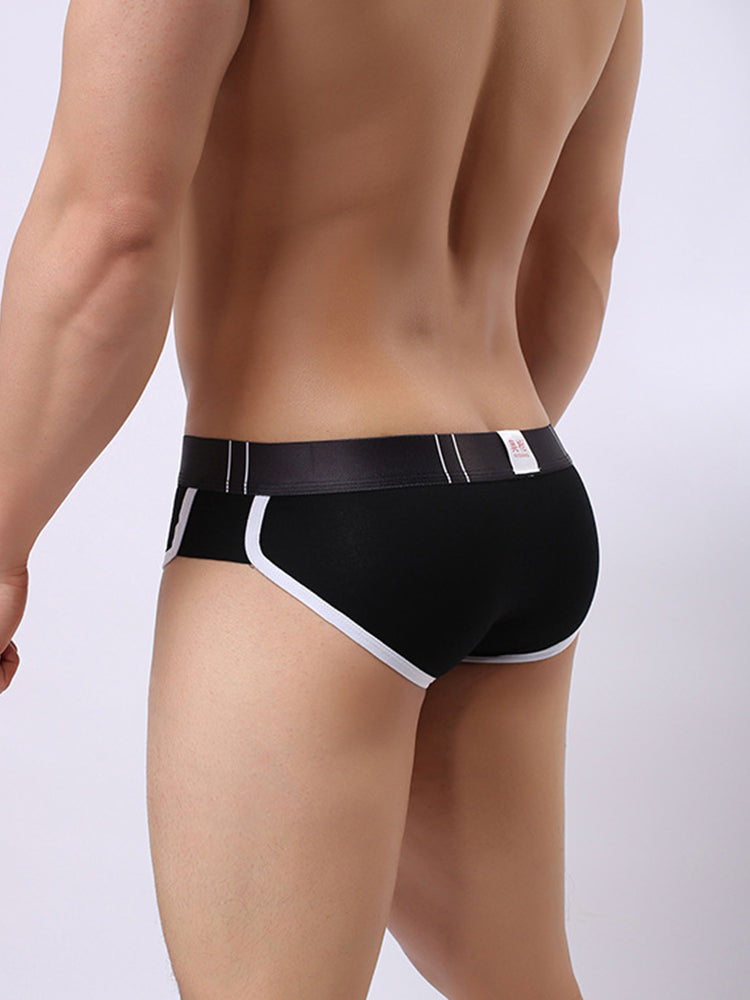 Zipper Belt Printed Cotton Pouch Briefs