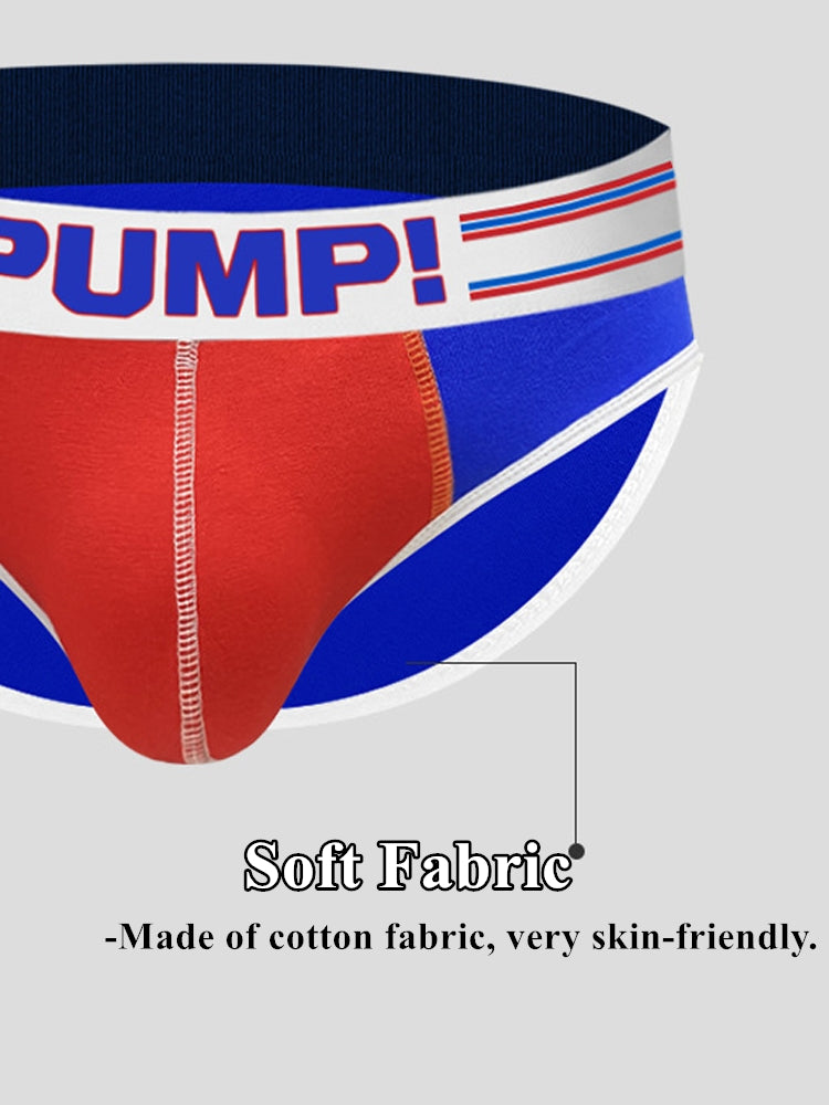 Men's Spliced Color Support Pouch Briefs