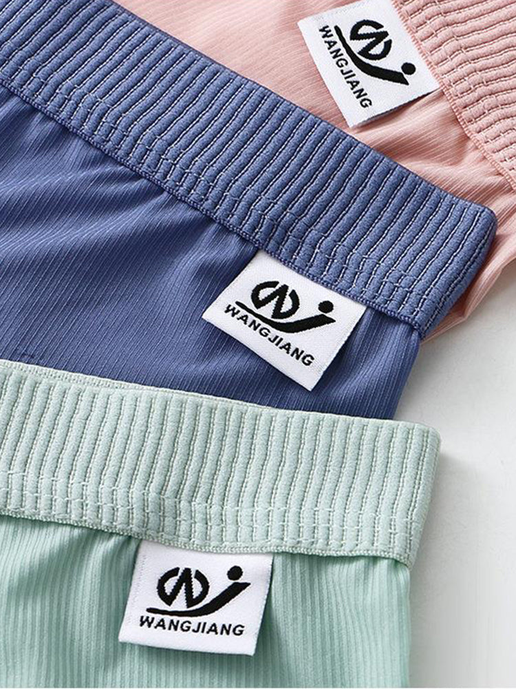 3 Pack Men's Ultra-Thin Breathable Ribbed Ice Silk Briefs