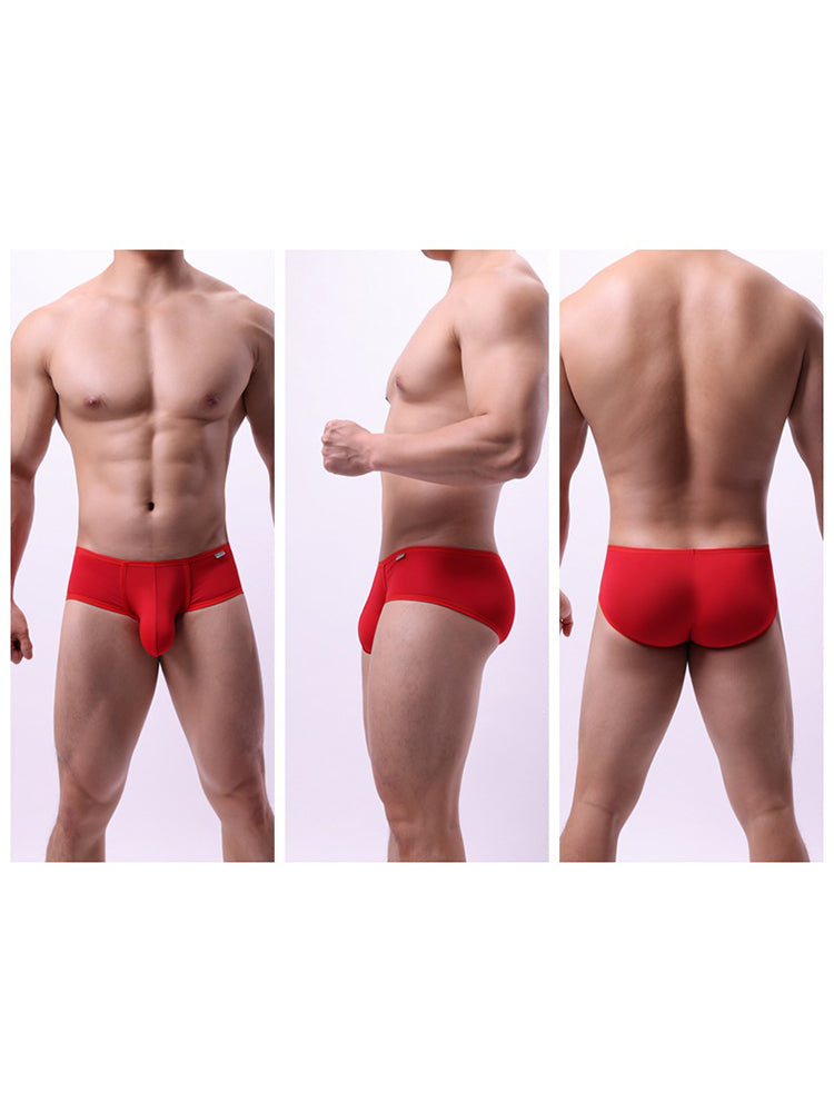 2 Pack Men's Low-Rise Contoured Pouch Stretch Fit Sporty Cut Trunks