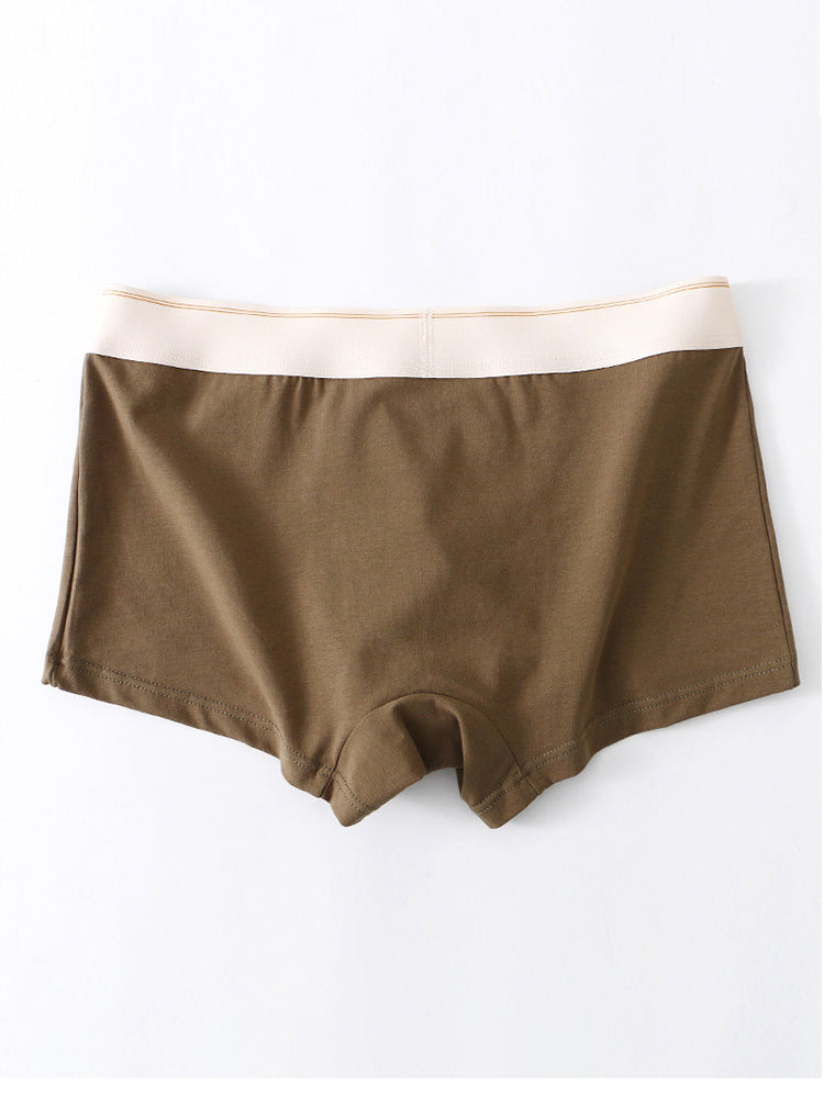 3 Pack Men's Elephant Trunk Separate Cotton Sexy Mid-Rise Solid Color Trunks