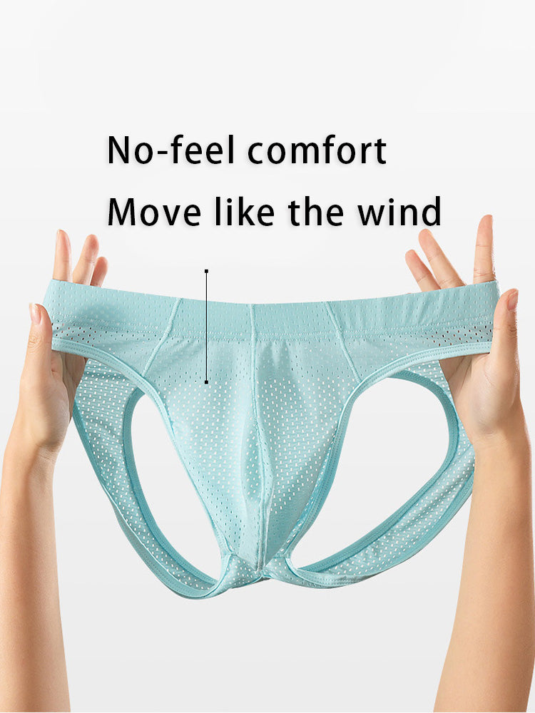 3 Pack Men's Sexy Mesh Transparent Big Pouch Jockstrap