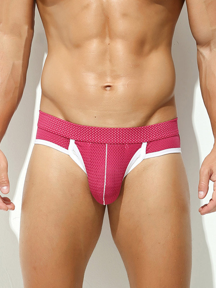 2 Pack Men's Breathable Side-Open Thin and Lightweight Supportive Fit Briefs