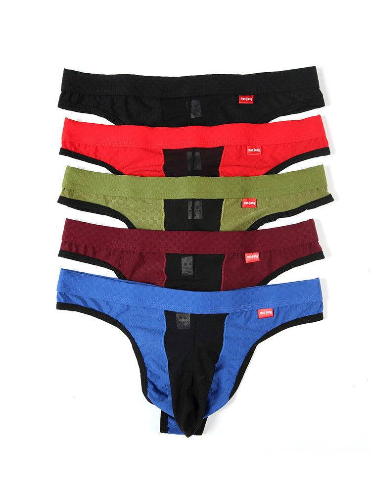 2 Pack Men's Sexy Thongs with Transparent Elephant Trunk