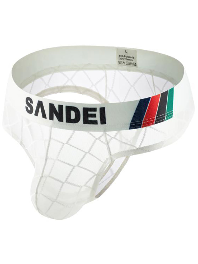 3 Pack Men's Low-Rise Lace Sexy Mesh Briefs And Thongs