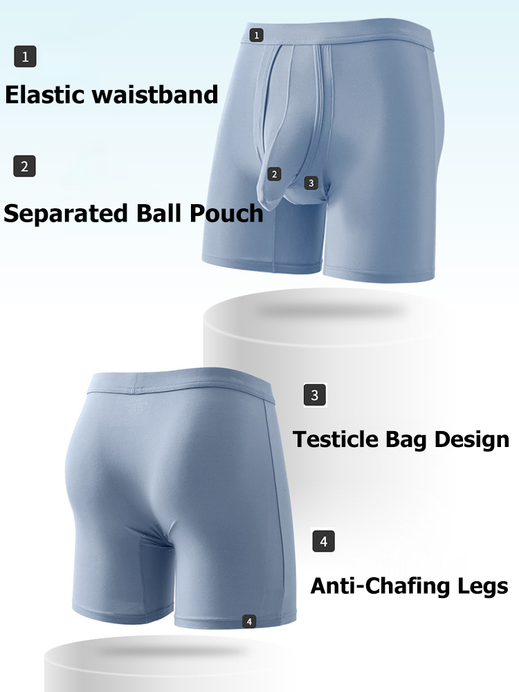 Sexy Separated Ball Pouch Boxer Briefs For Men