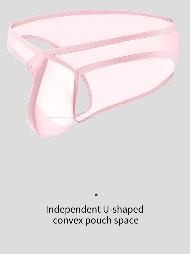 2 Pack Men's Sexy See-Through Triangle Y-Shaped Sleep Briefs