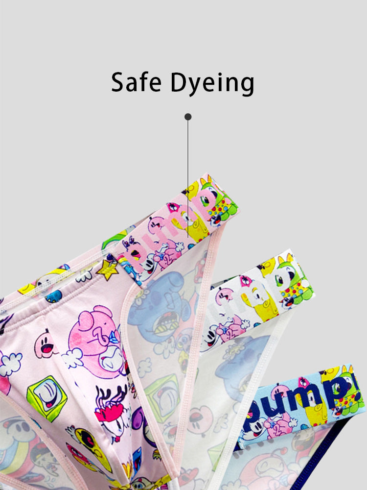 2 Pack Men's Cartoon High-Cut Breathable Bikini