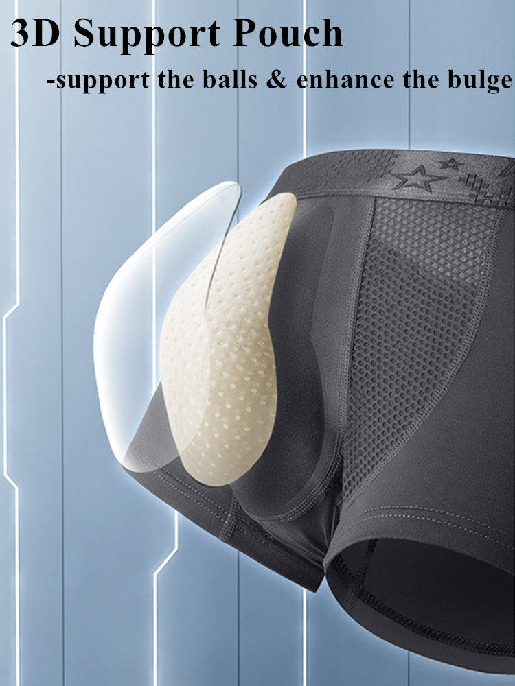 3 Pack Men’s Breathable 3D Pouch Trunks