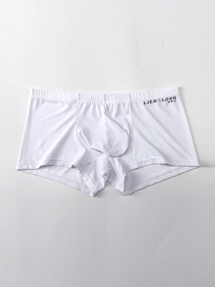 3 Pack Men's Breathable Ice Silk Double-Layered Big Pouch Sexy Boxer Briefs