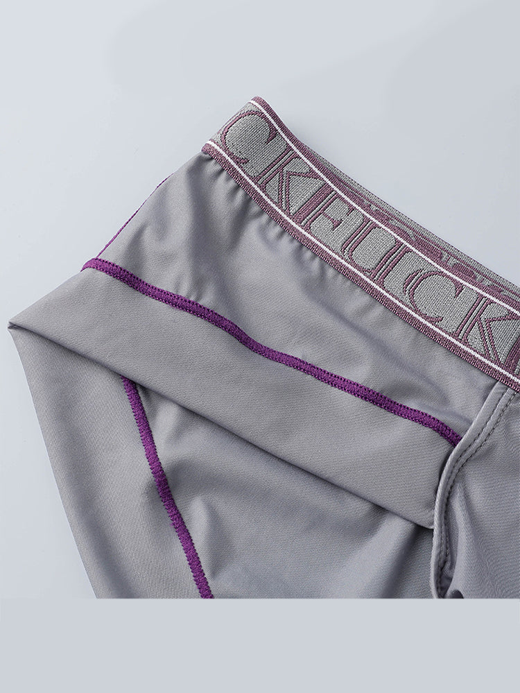 2 Pack Men's Ice-Silk Stretch Sports Briefs with 3D Pouch