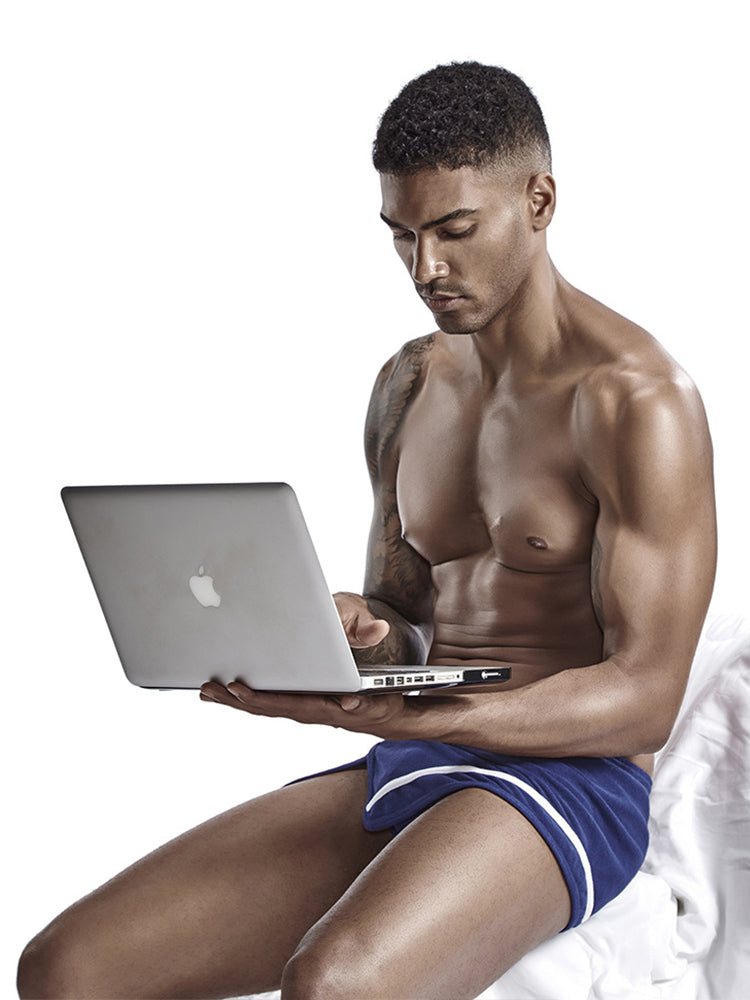 Men's Stylish Homewear Cotton Toweling Side Slit Shorts