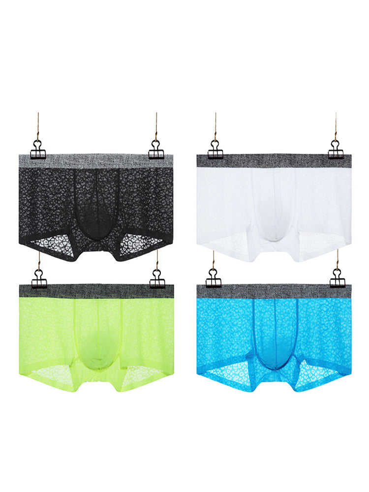 3 Pack Men's Lace Breathable Sweat-Wicking Trunks