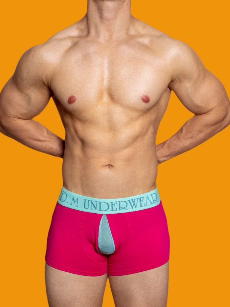 2 Pack Men's Mesh Transparent Open-Cut Cotton Mesh Trunks