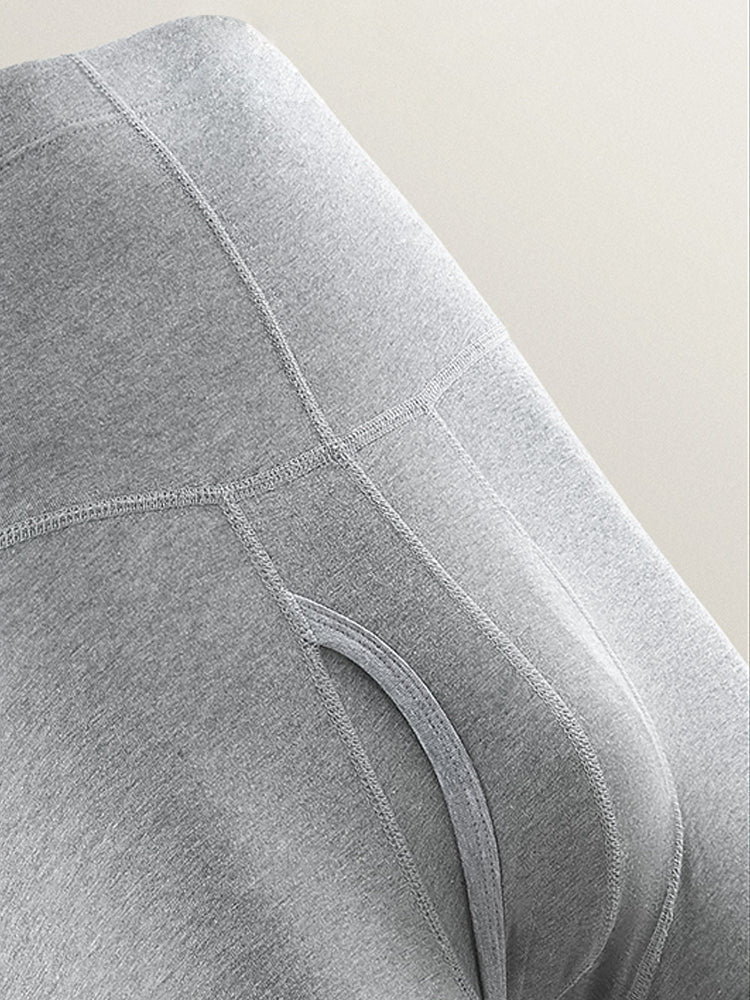 Men's High-rise Cotton Thermal Bottoms With Fly