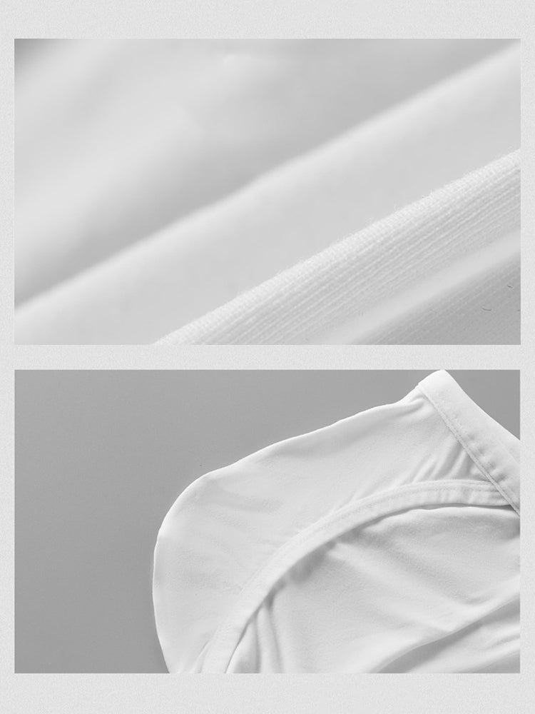 2 Pack Men's U-Shaped Pouch Low-Rise Metal-Clasp Thin Briefs