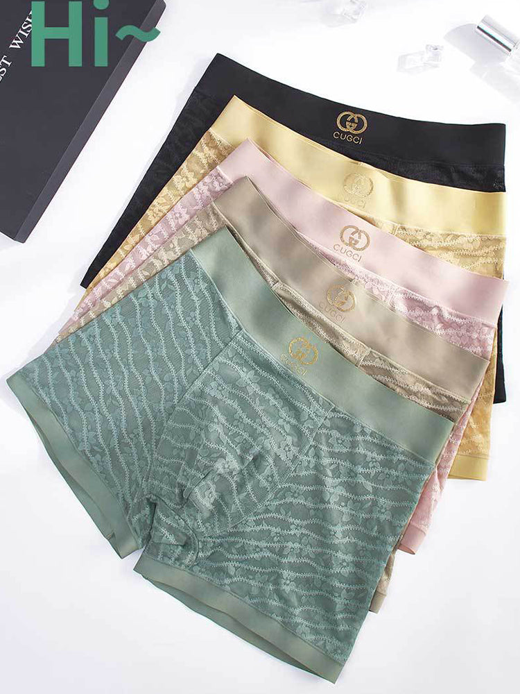 Men's Mid-Rise Sexy Seamless Lace Trunks