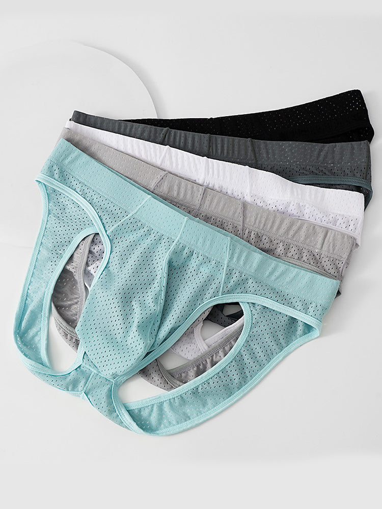 3 Pack Men's Sexy Mesh Transparent Big Pouch Jockstrap