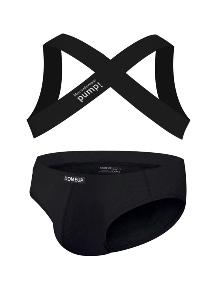 Men's Athletic High-Elasticity Compression Activewear Shoulder Strap & Underwear