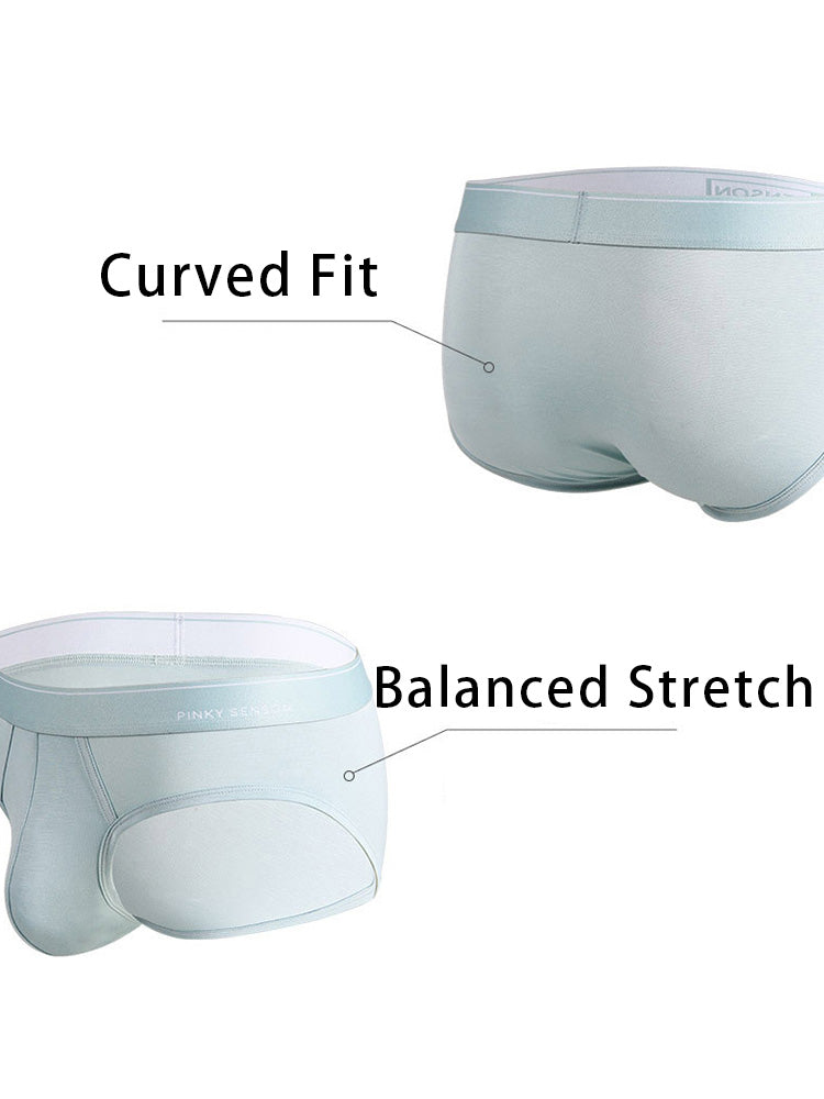 4 Pack Men's Modal Skin-Friendly Solid Color Mid-Rise Briefs