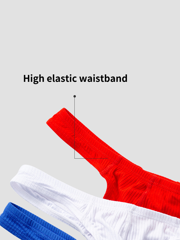 2-pack Men's Ribbed Low-rise Solid Color Thong