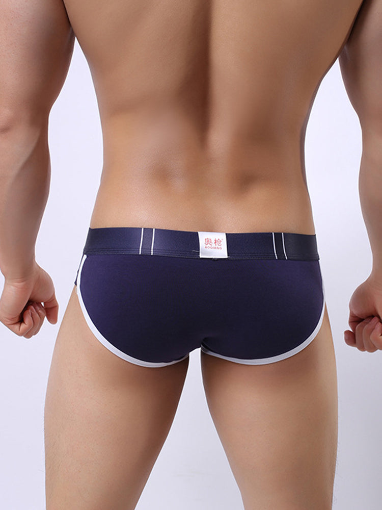 Zipper Belt Printed Cotton Pouch Briefs